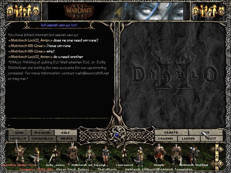 diablo 2 bnet active char but missing character in icon